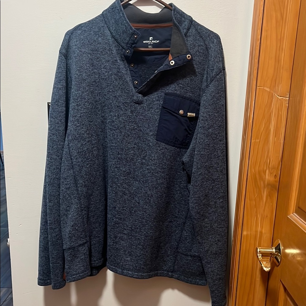 Woolrich Navy Blue Pullover with Pocket